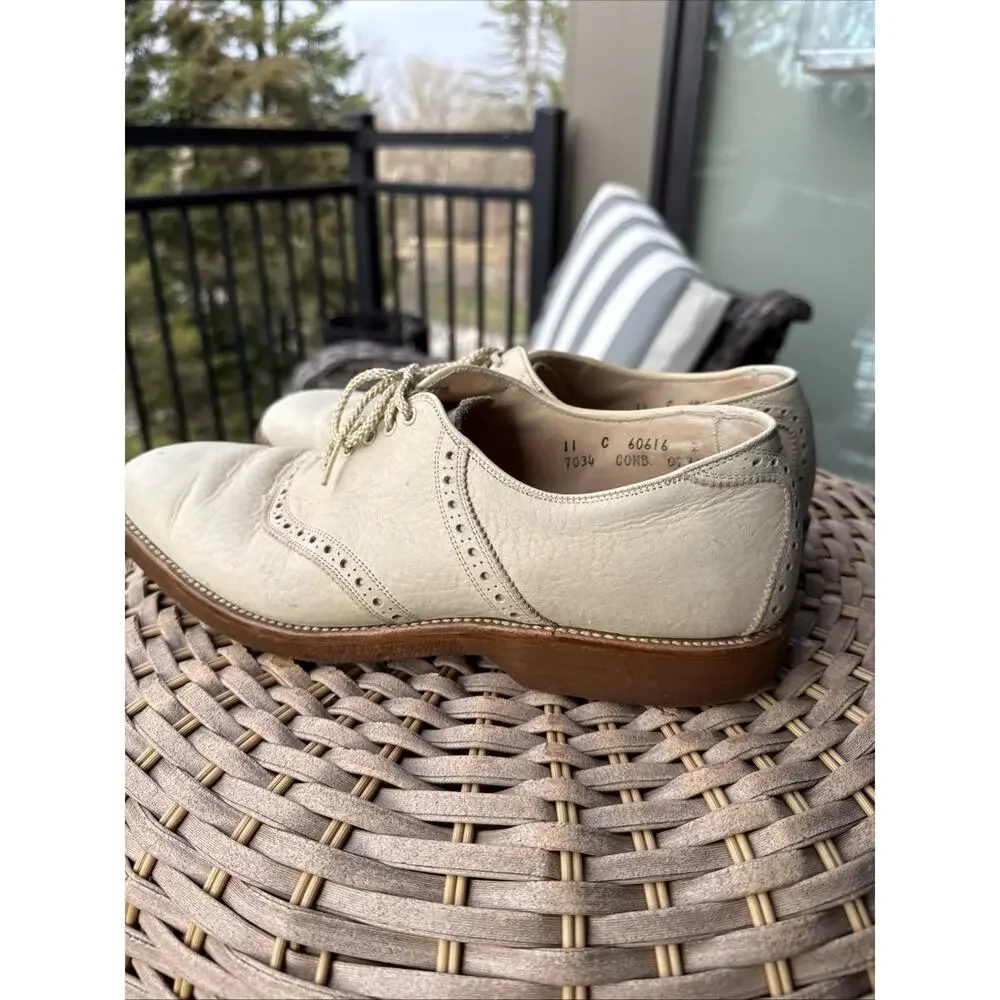 Allen Edmonds Odessa 7034 Oxford Shoes 11 C Light Tan Ostendo Leather USA